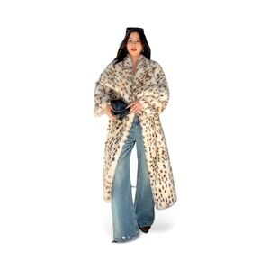 Leopard Print Faux Fur Coat